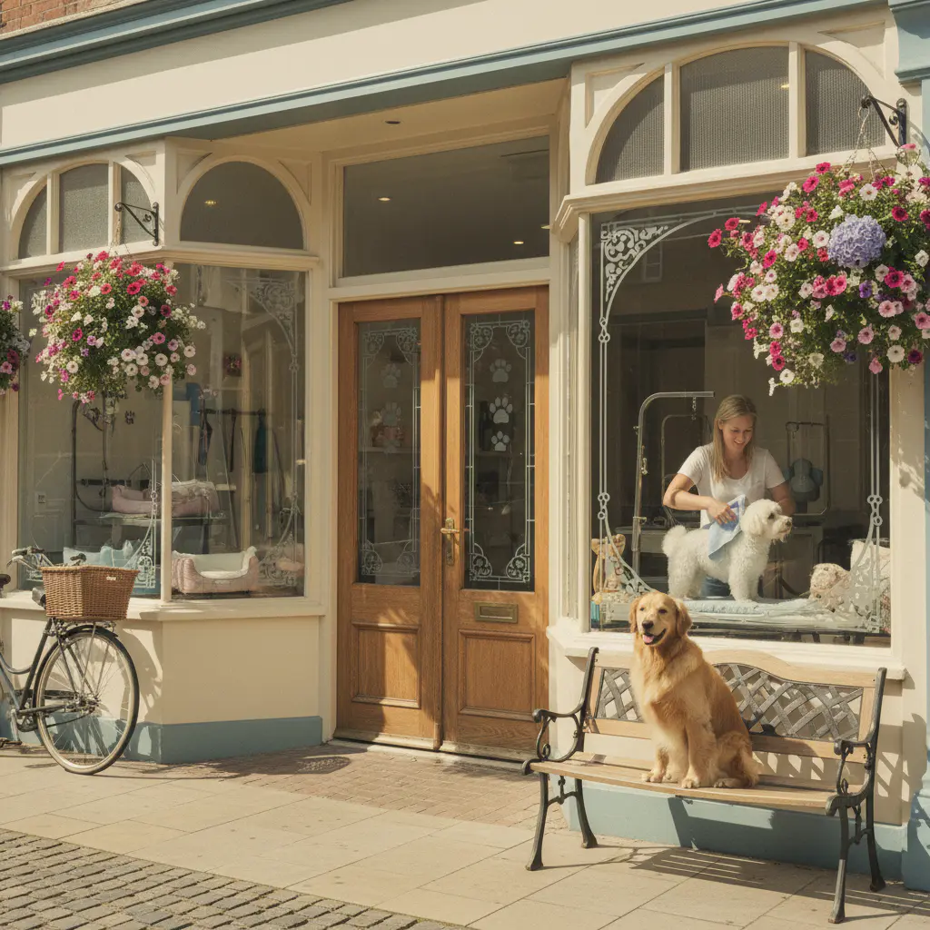 Vintage storefront of HappyPaws