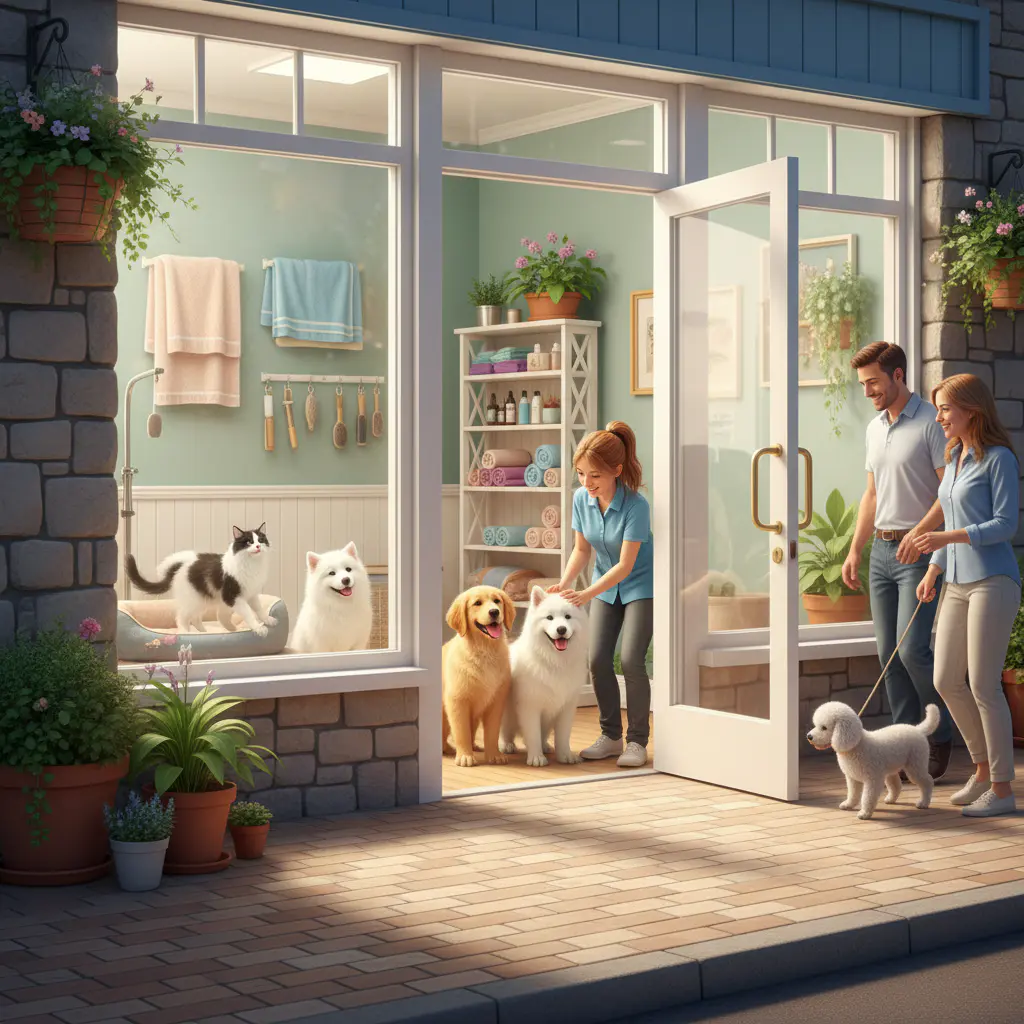 HappyPaws Grooming Salon Entrance