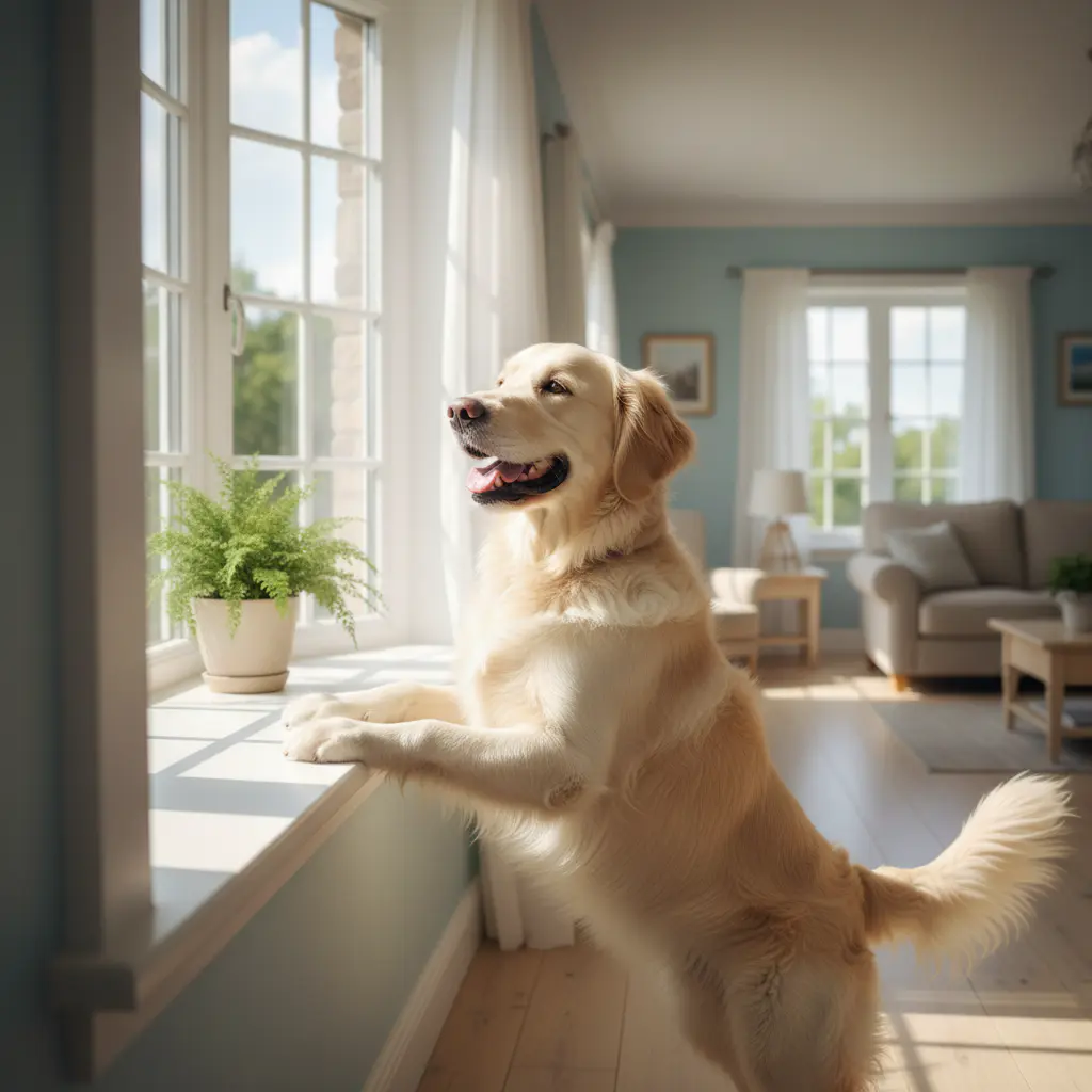 Happy fluffy pet