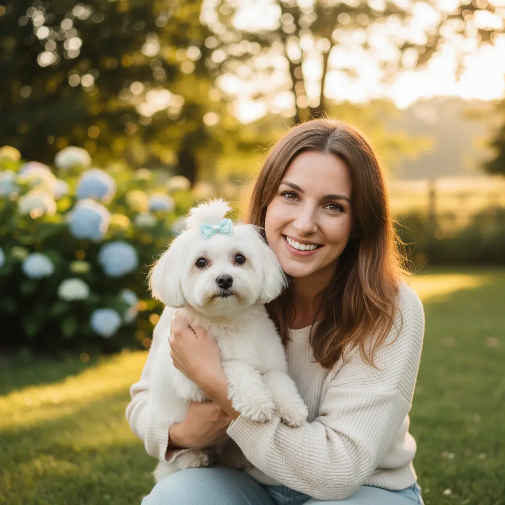 Sarah with her dog