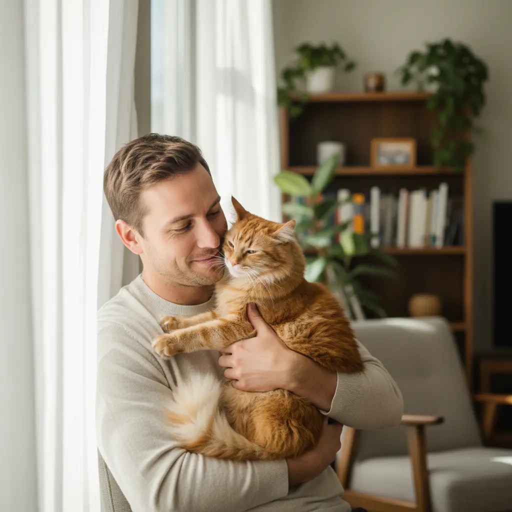Mark with his cat